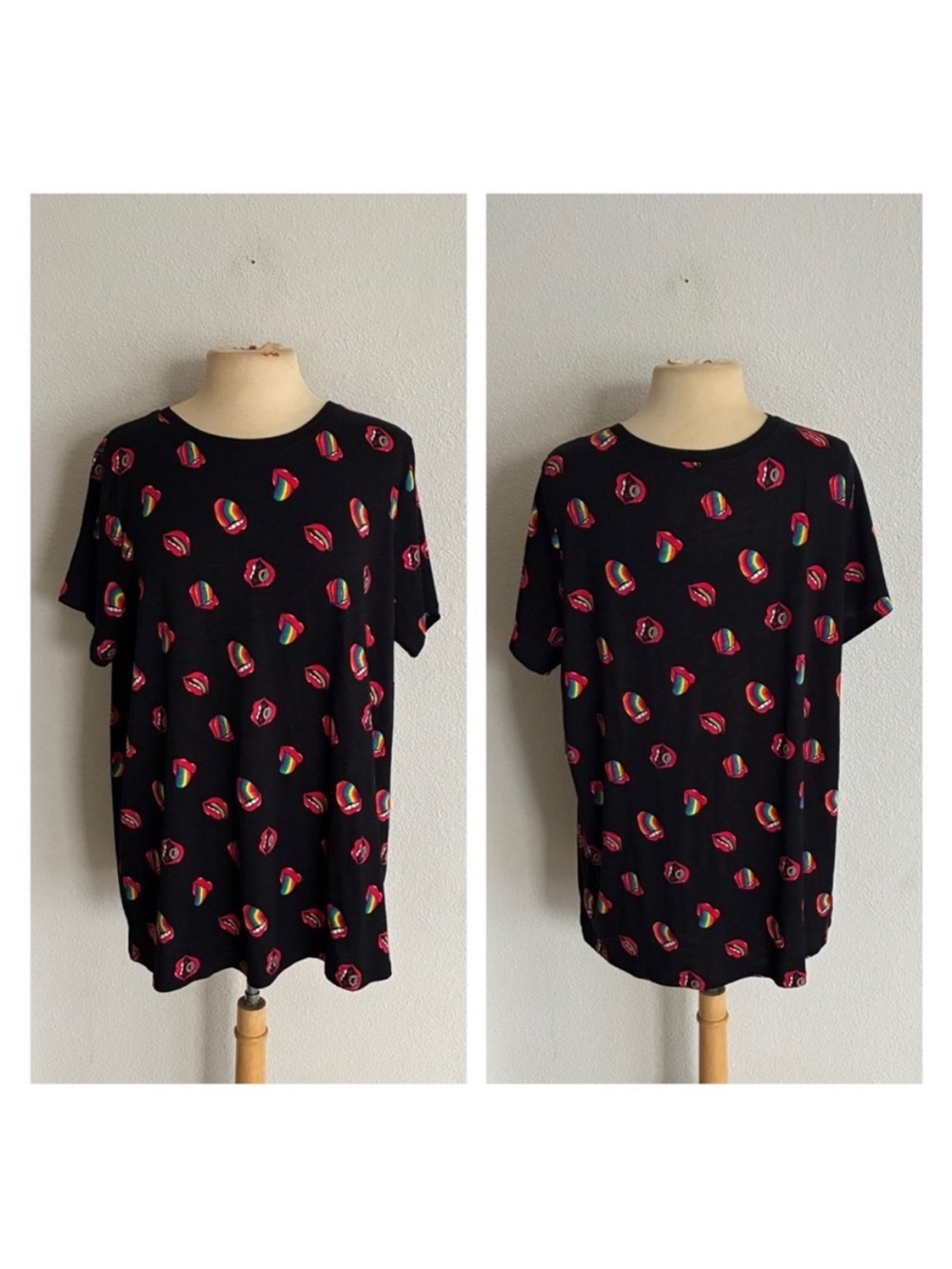 Torrid rainbow lips tee